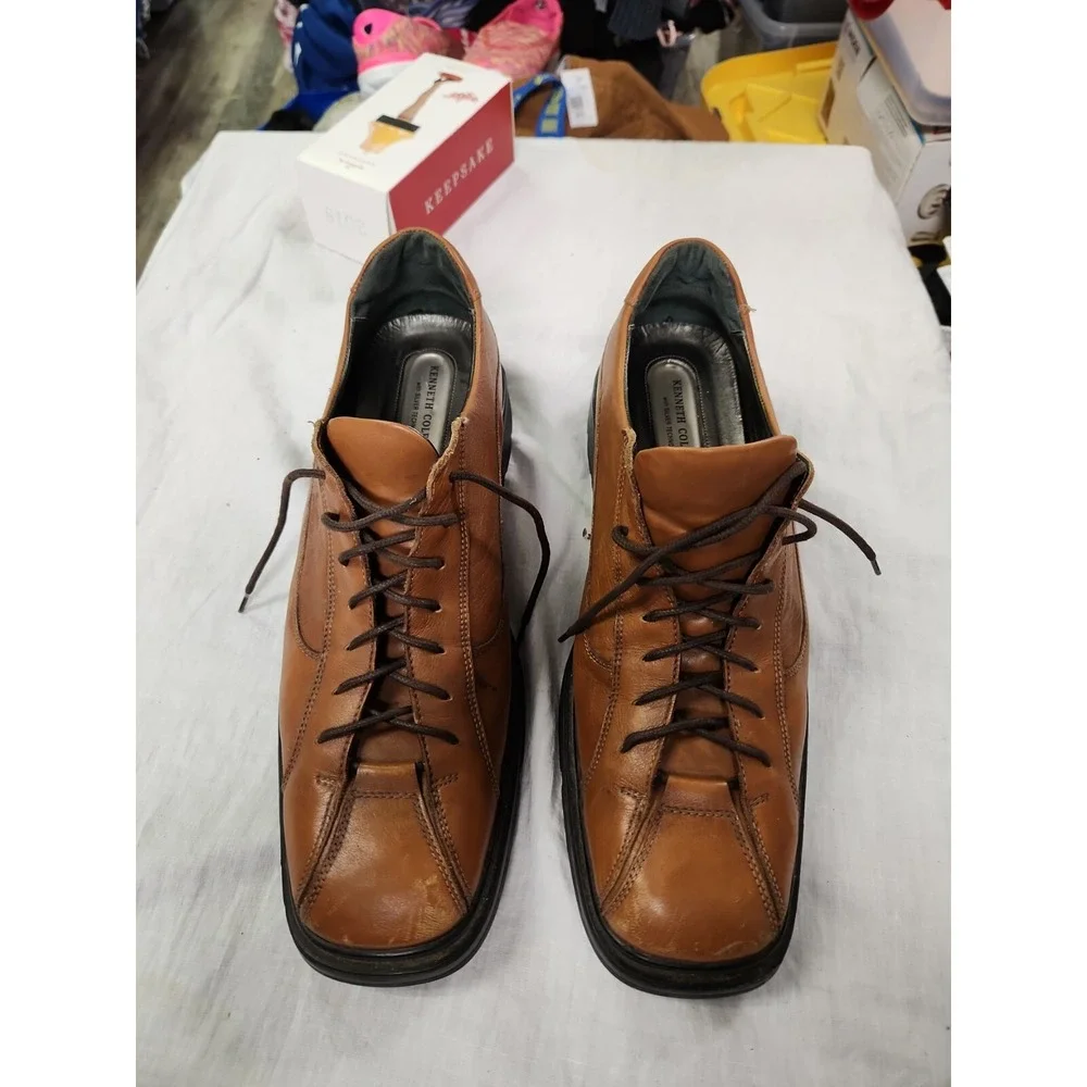 Men's Kenneth Cole New York Silver Technology brown lace up shoes 12